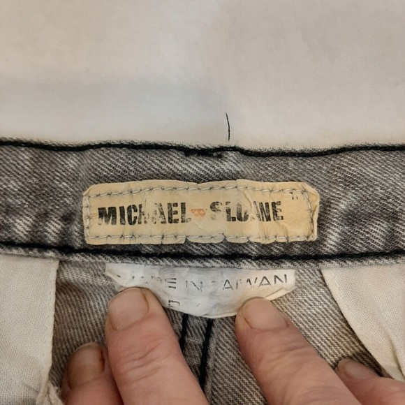 Vintage Michael Sloane Acid Washed Jeans Gray Size 34/34 Distressed Pleated 80's - Picture 6 of 16